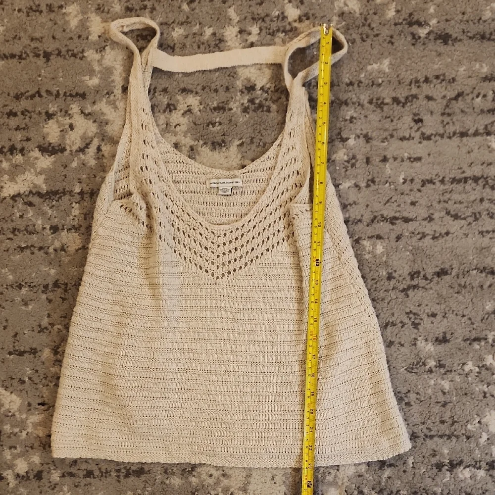 Women's Cream Knit Tank Top - Picture 3 of 4